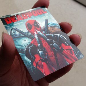 🆕️ Autographed Metal Deadpool Movie Poster Trading Card With Bonus Button Pin